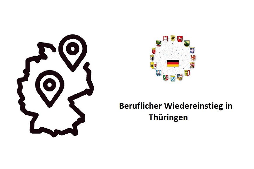 Wappen der 16 Bundesländer im Kreis um eine Deutschlandflagge und Icon Beratungsstellenlandkarte perspektiven-schaffen.de