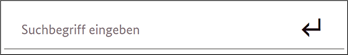 Einzelsicht für die Suchfunktion in der Navigation; "Suchbegriff eingeben", rechts daneben ein Eingabepfeil